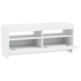 LED TV Cabinet White Engineered Wood - Side View