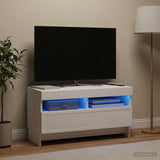 LED TV Cabinet ALKMAAR 81 x 35 x 43 cm White Engineered Wood