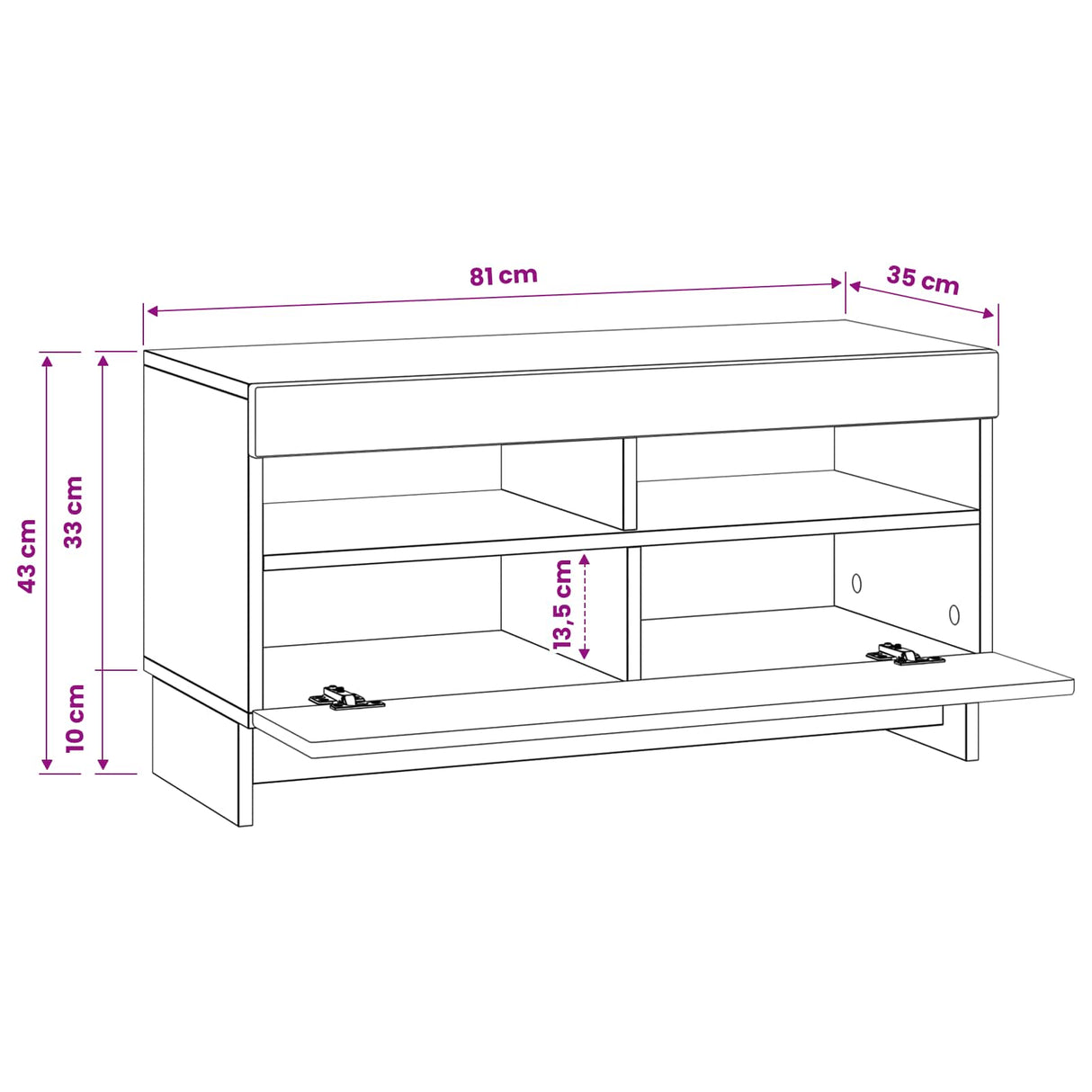 LED TV Cabinet White Engineered Wood
