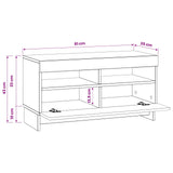 LED TV Cabinet White Engineered Wood