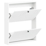 Wall-Mounted Shoe Cabinet ALKMAAR 71 x 17 x 86 cm White - Front View