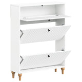 Shoe Cabinet ALKMAAR 78 x 24 x 103 cm Engineered Wood White
