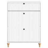 Shoe Cabinet ALKMAAR 78 x 24 x 103 cm Engineered Wood White - Side View