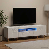 LED TV Cabinet ALKMAAR 153 x 35 x 43 cm White Engineered Wood