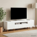 LED TV Cabinet ALKMAAR 153 x 35 x 43 cm White Engineered Wood