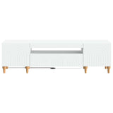 LED TV Cabinet White Engineered Wood - Top-Down View