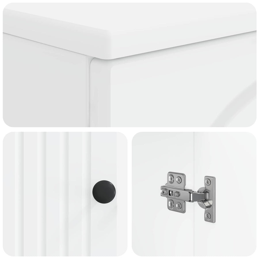 Toilet Cabinet ALKMAAR White 66 x 25.5 x 190 cm Engineered Wood