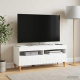 LED TV Cabinet ALKMAAR 100 x 35 x 43 cm White Engineered Wood - Top-Down View