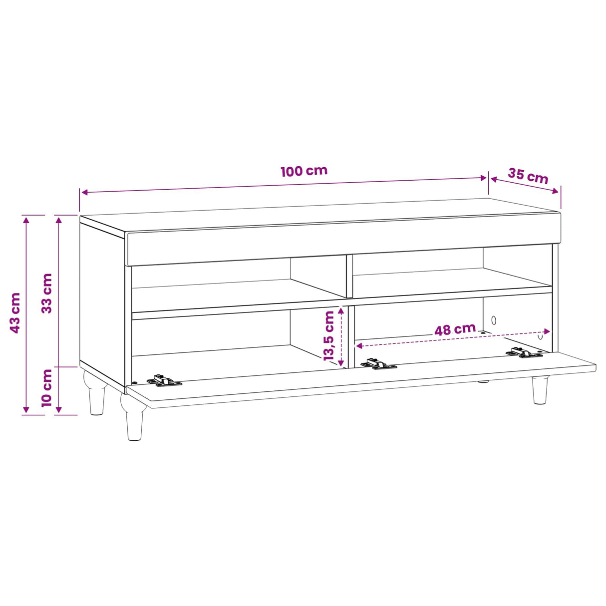 LED TV Cabinet White Engineered Wood