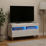 LED TV Cabinet ALKMAAR 81 x 35 x 43 cm White Engineered Wood