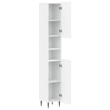 Bathroom Cabinet with Open Shelf ZWOLLE White - Front View