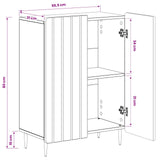 Bathroom Storage Cabinet ZWOLLE White 59.5 x 31 x 79.5 cm