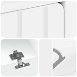 Shoe Cabinet ZWOLLE 78 x 24 x 103 cm Engineered Wood White - Rear View