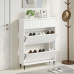 Shoe Cabinet ZWOLLE 78 x 24 x 103 cm Engineered Wood White