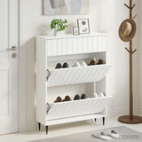 Shoe Cabinet ZWOLLE 78 x 24 x 103 cm Engineered Wood White