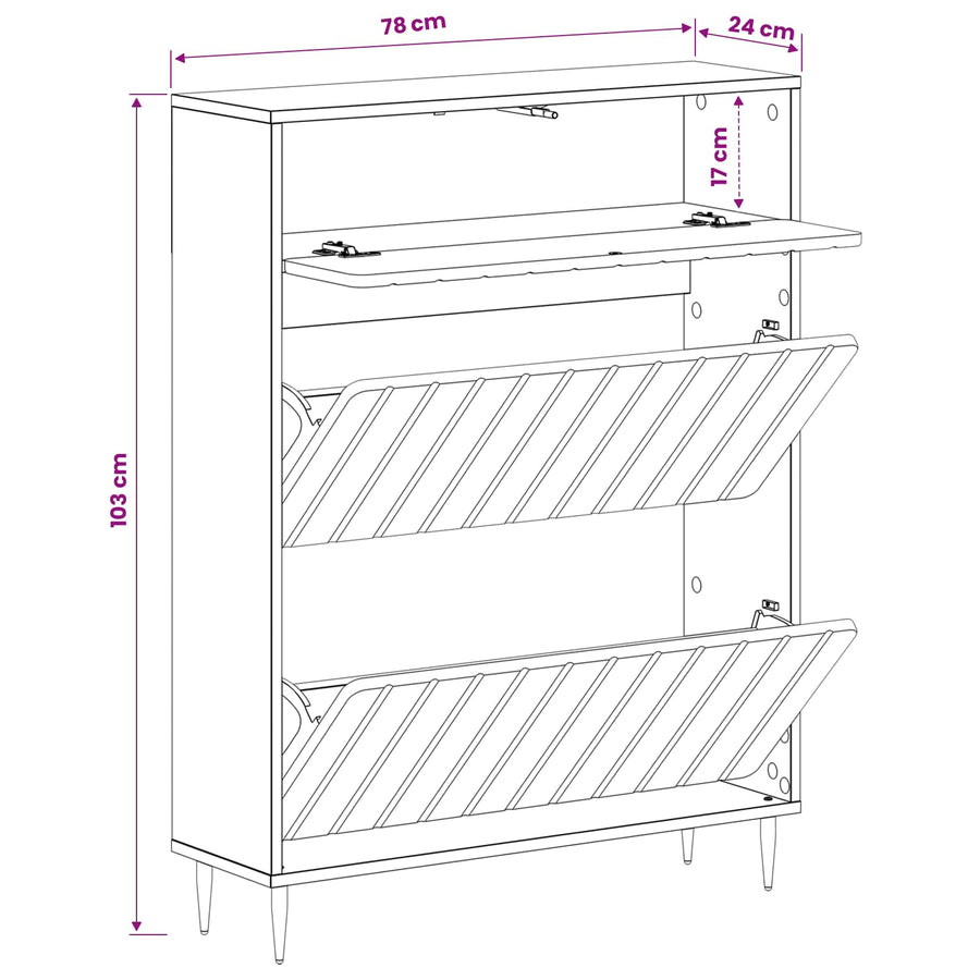 Shoe Cabinet ZWOLLE 78 x 24 x 103 cm Engineered Wood White