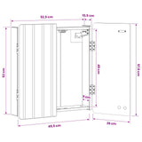 Dartboard Cabinet ZWOLLE White 52.5 x 10.5 x 57.5 cm - Low Angle