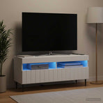 LED TV Cabinet ZWOLLE 100 x 35 x 43 cm White Engineered Wood