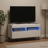 LED TV Cabinet ZWOLLE 81 x 35 x 43 cm White Engineered Wood