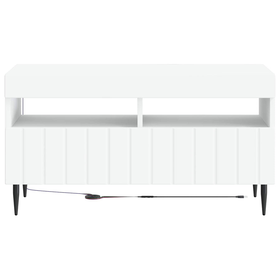 LED TV Cabinet ZWOLLE 81 x 35 x 43 cm White Engineered Wood