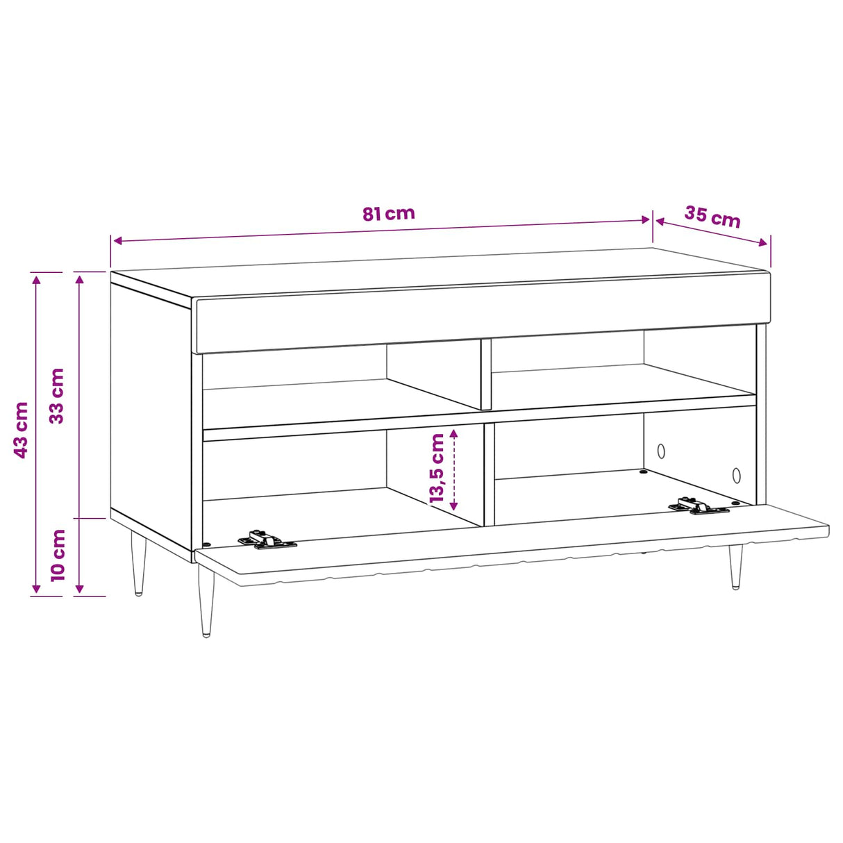 LED TV Cabinet White Engineered Wood