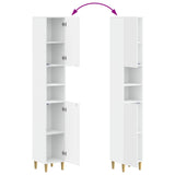 Bathroom Cabinet with Open Shelf ARNHEM White 30 x 31 x 190 cm - Low Angle