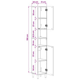 Bathroom Cabinet with Open Shelf ARNHEM White 30 x 31 x 190 cm