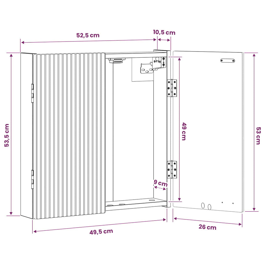 Dartboard Cabinet ARNHEM White 52.5 x 10.5 x 53.5 cm