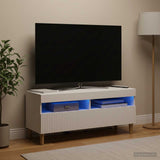 LED TV Cabinet ARNHEM 100 x 35 x 43 cm White Engineered Wood - Top-Down View