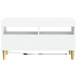 LED TV Cabinet White Engineered Wood - Top-Down View