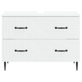 Bathroom Sink Cabinet HAARLEM White 82 x 41 x 58.5 cm - Side View