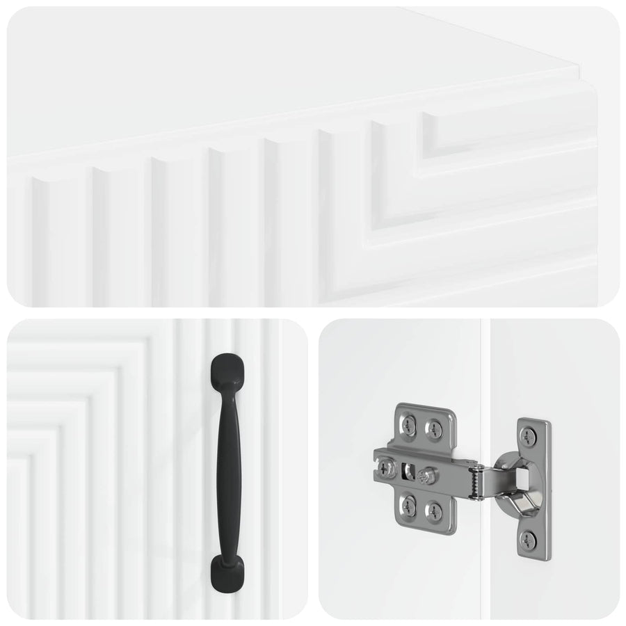 Bathroom Cabinet with Open Shelf HAARLEM White 30 x 31 x 190 cm