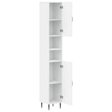 Bathroom Cabinet with Open Shelf HAARLEM White 30 x 31 x 190 cm