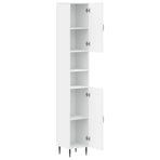 Bathroom Cabinet with Open Shelf HAARLEM White 30 x 31 x 190 cm