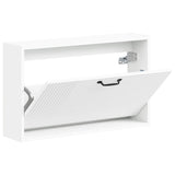Wall-Mounted Shoe Cabinet HAARLEM 71 x 17 x 43 cm White - Front View