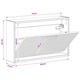 Wall-Mounted Shoe Cabinet HAARLEM 71 x 17 x 43 cm White - Low Angle