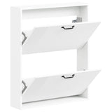 Wall-Mounted Shoe Cabinet HAARLEM 71 x 17 x 86 cm White - Front View