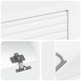 Shoe Cabinet HAARLEM 78 x 24 x 103 cm Engineered Wood White - Rear View