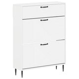 Shoe Cabinet HAARLEM 78 x 24 x 103 cm Engineered Wood White