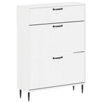 Shoe Cabinet HAARLEM 78 x 24 x 103 cm Engineered Wood White