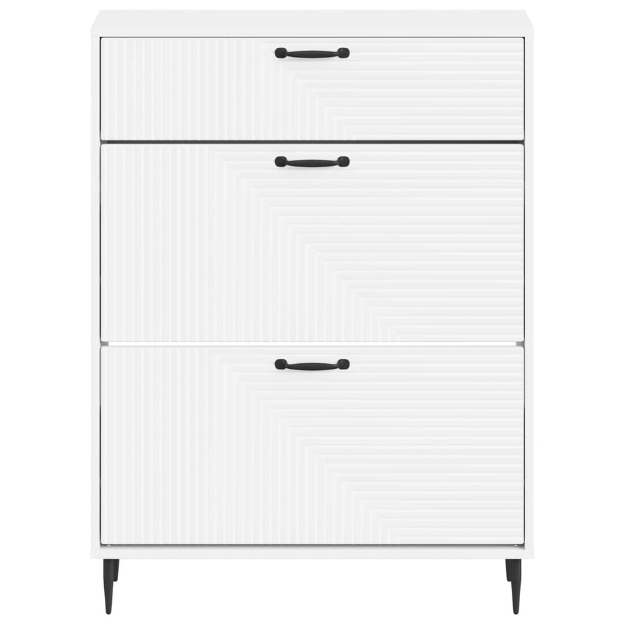 Shoe Cabinet HAARLEM 78 x 24 x 103 cm Engineered Wood White
