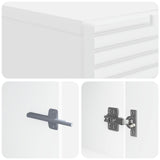 TV Cabinet White Engineered Wood - Close-Up Angle