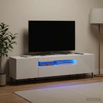LED TV Cabinet HAARLEM 153 x 35 x 43 cm White Engineered Wood