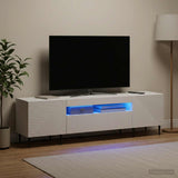 LED TV Cabinet HAARLEM 153 x 35 x 43 cm White Engineered Wood - Top-Down View