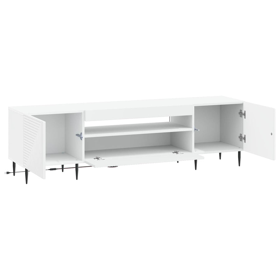 LED TV Cabinet HAARLEM 153 x 35 x 43 cm White Engineered Wood