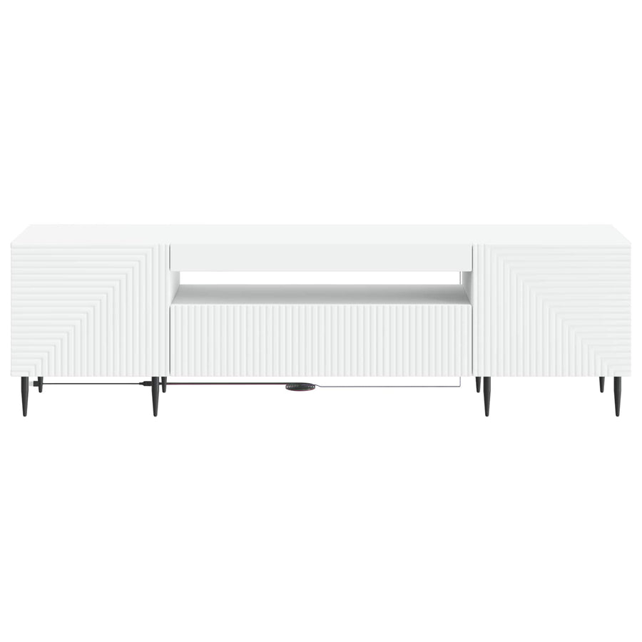 LED TV Cabinet HAARLEM 153 x 35 x 43 cm White Engineered Wood