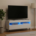 LED TV Cabinet HAARLEM 100 x 35 x 43 cm White Engineered Wood