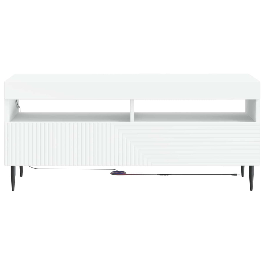 LED TV Cabinet HAARLEM 100 x 35 x 43 cm White Engineered Wood