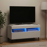 LED TV Cabinet HAARLEM 81 x 35 x 43 cm White Engineered Wood - Top-Down View