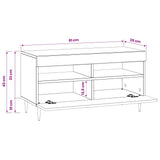 LED TV Cabinet White Engineered Wood - Extra Image